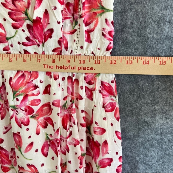 SKIES ARE BLUE Floral Flutter Sleeve Maxi Dress Pink White Size XS NWOT Flaw - Picture 9 of 14
